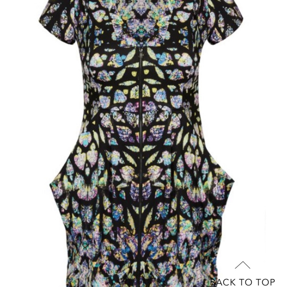NWT City Chic Zip Front Tunic in Window print size 18 - Picture 2 of 4